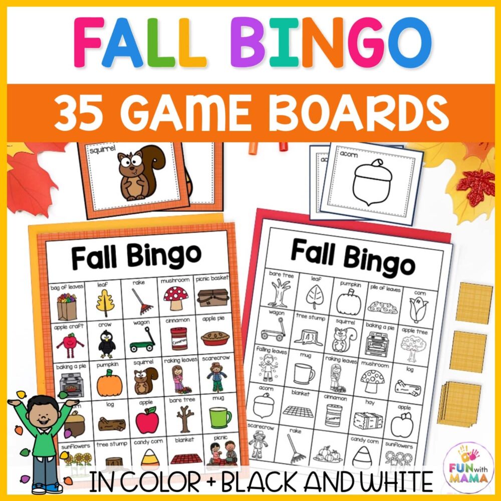 fall bingo game for kids