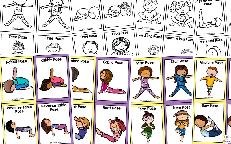 Yoga Cards for Kids in Color + BW Fun with Mama Shop