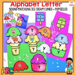 Alphabet Letter Matching Ice Cream Cones + Popsicles