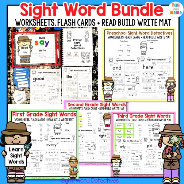 Sight Word Activity Sheets - Worksheet Bundle