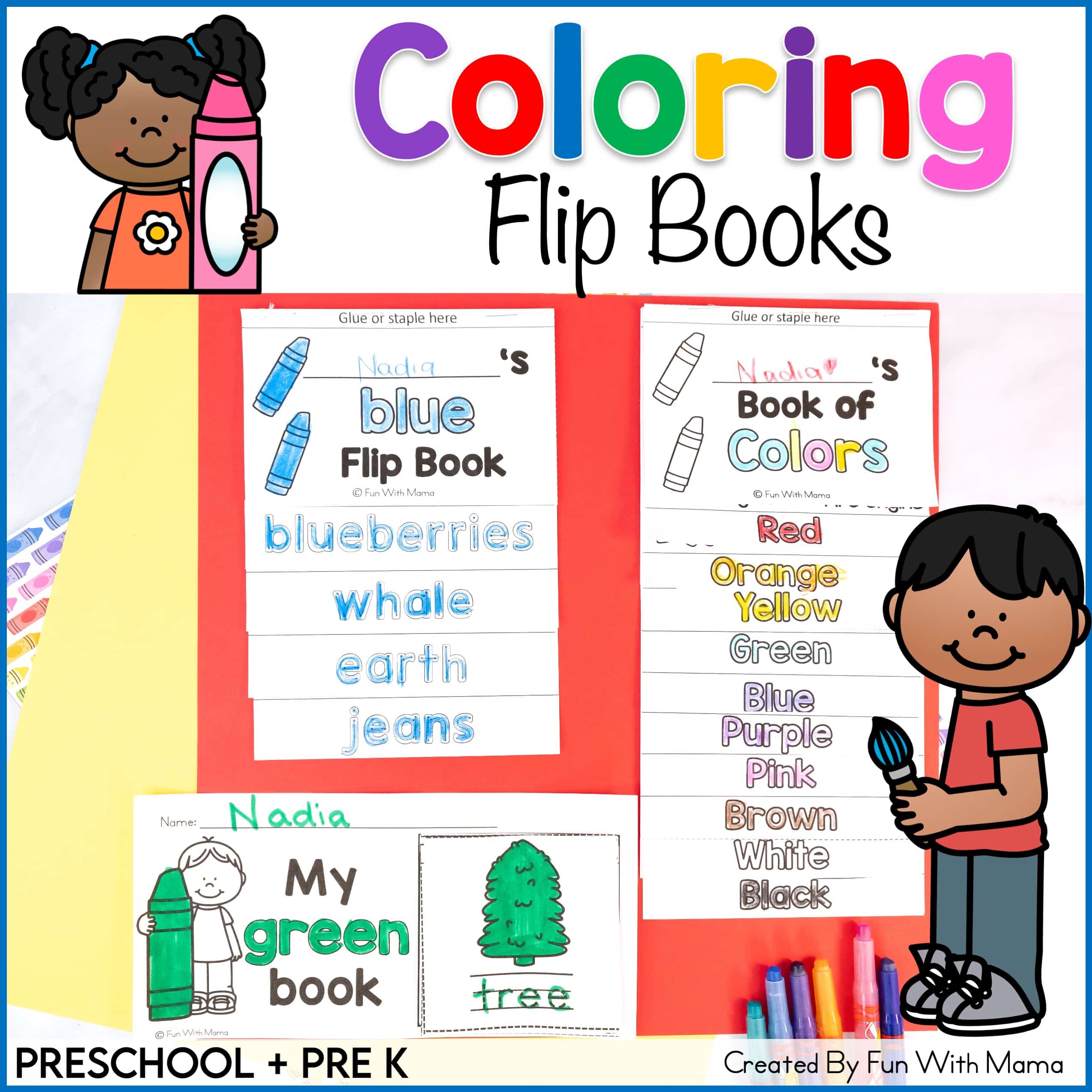 Color Flip Book Coloring Pages - Fun with Mama Shop