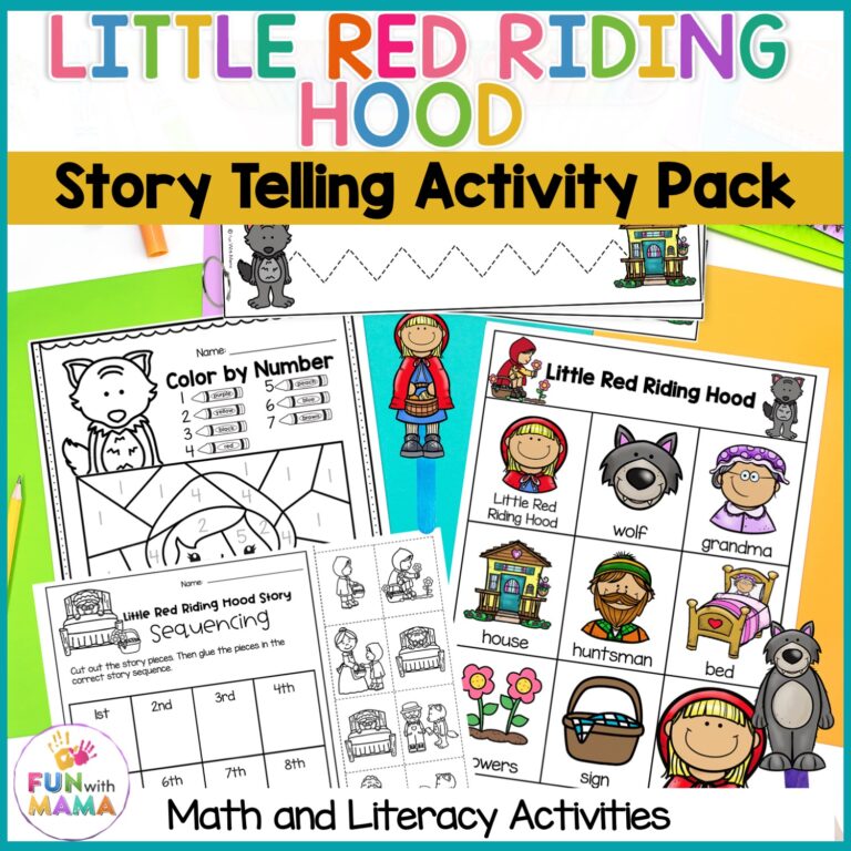 Little Riding Hood Math Little Red Riding Hood Story Activities - Fun with Mama Shop