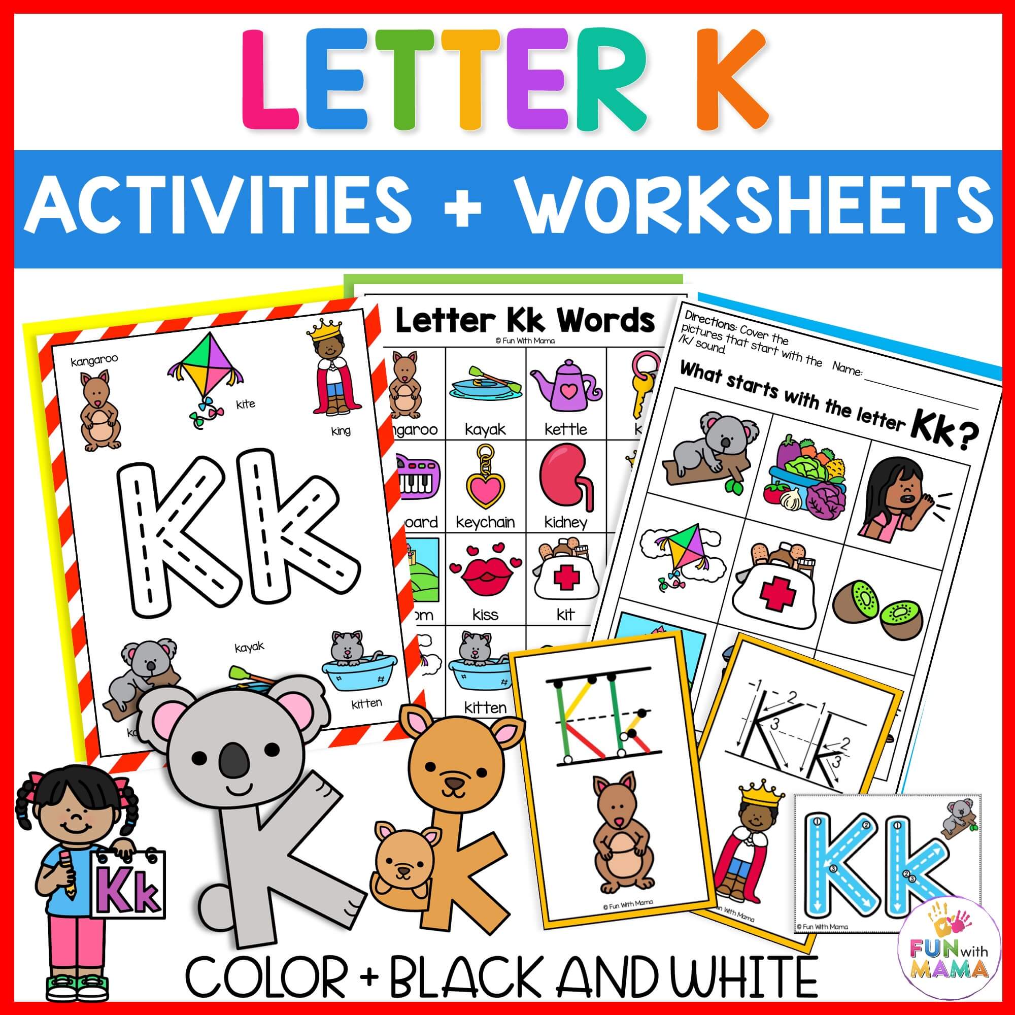 Letter K Activities Pack Fun With Mama Shop Letter K Activities Pack Fun With Mama Shop
